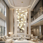 Lysandra Cascade Staircase Chandelier in Gold and Ceramic
