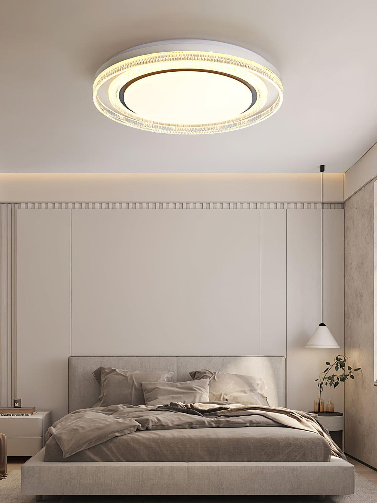 Milagro LED Flush Mount Ceiling Light in Iron and Acrylic