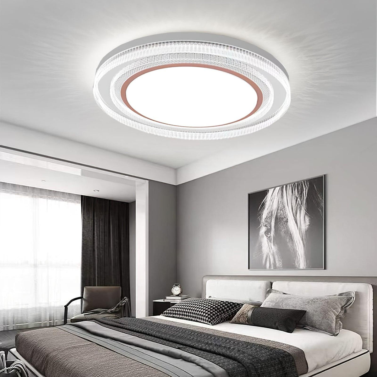 Milagro LED Flush Mount Ceiling Light in Iron and Acrylic