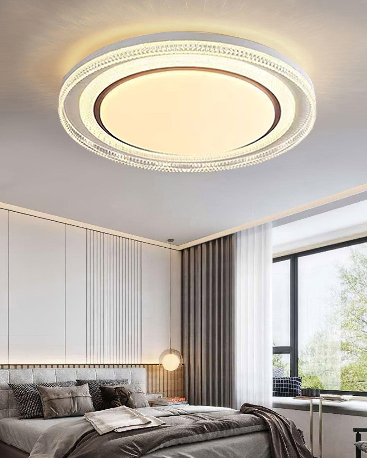 Milagro LED Flush Mount Ceiling Light in Iron and Acrylic