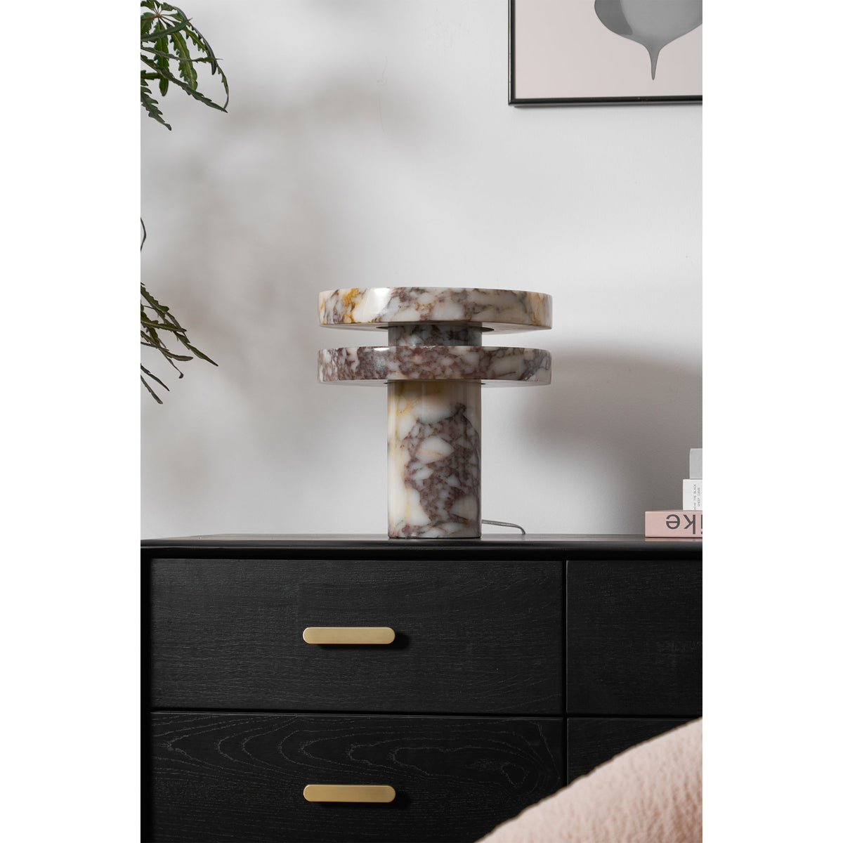 Halo Marble Table Lamp – Sculptural LED Accent Light in Natural Stone
