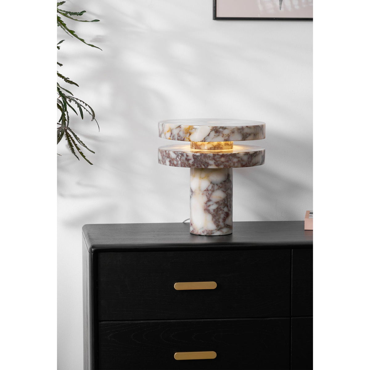 Halo Marble Table Lamp – Sculptural LED Accent Light in Natural Stone