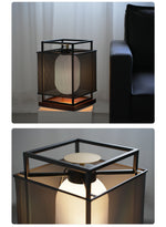 Maelis Sculptural Table Lamp with Perforated Metal Shade and Wooden Base