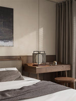 Maelis Sculptural Table Lamp with Perforated Metal Shade and Wooden Base
