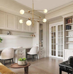 Magic Bean Chandelier — Modern Brass and Glass Pendant Light for Dining and Living Rooms