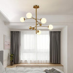 Magic Bean Chandelier — Modern Brass and Glass Pendant Light for Dining and Living Rooms
