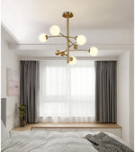 Magic Bean Chandelier — Modern Brass and Glass Pendant Light for Dining and Living Rooms