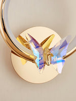 Crystal Butterfly Wall Sconce with LED Light in Gold Finish