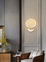 Crystal Butterfly Wall Sconce with LED Light in Gold Finish