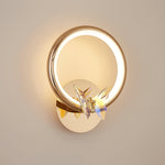 Crystal Butterfly Wall Sconce with LED Light in Gold Finish