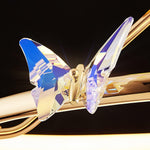 Crystal Butterfly Wall Sconce with LED Light in Gold Finish