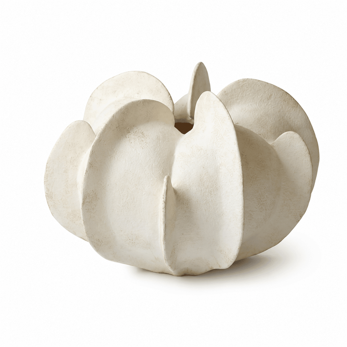 Magnolia Bloom Hand-Thrown Stoneware Sculptural Vase for Modern Interiors