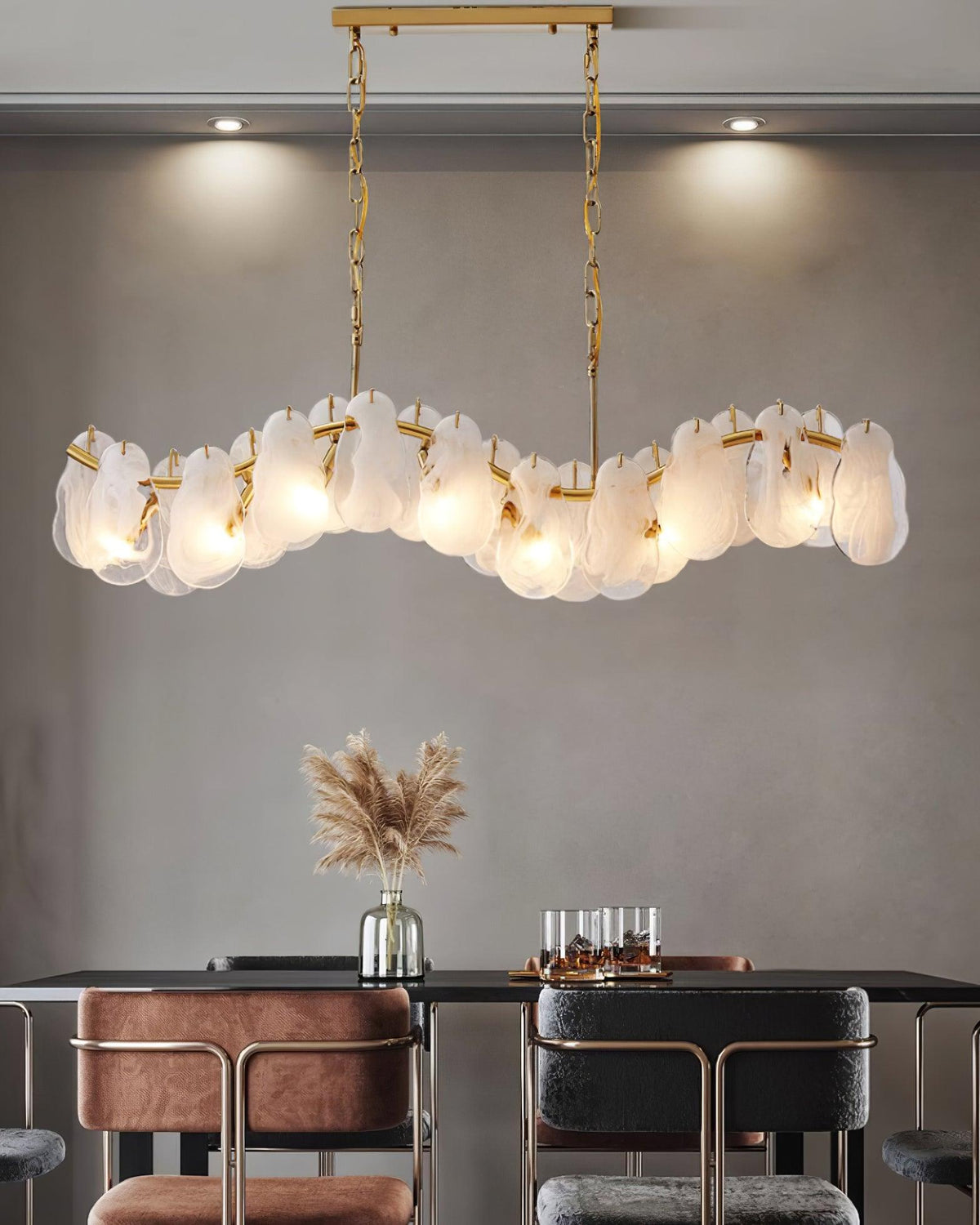 Mahina Cloud Glass Chandelier for Modern Dining Room and Living Room