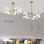 Creativity Firefly Led Chandelier Black Gold For Living Room Bedroom Hall Home Decor Indoor Lighting Minimalist Ceiling Pendant