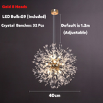 Luxury Style Living Room Lamp Nordic Dandelion Crystal Chandelier