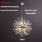 Luxury Style Living Room Lamp Nordic Dandelion Crystal Chandelier