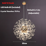 Luxury Style Living Room Lamp Nordic Dandelion Crystal Chandelier