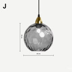 Alloliving Modern Simple Colored Water Pattern Glass Ball Pendant Light