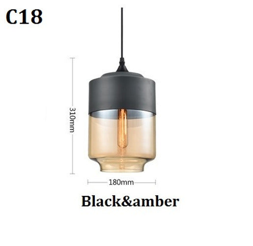 Modern Minimalist Geometric Amber Glass Chandelier
