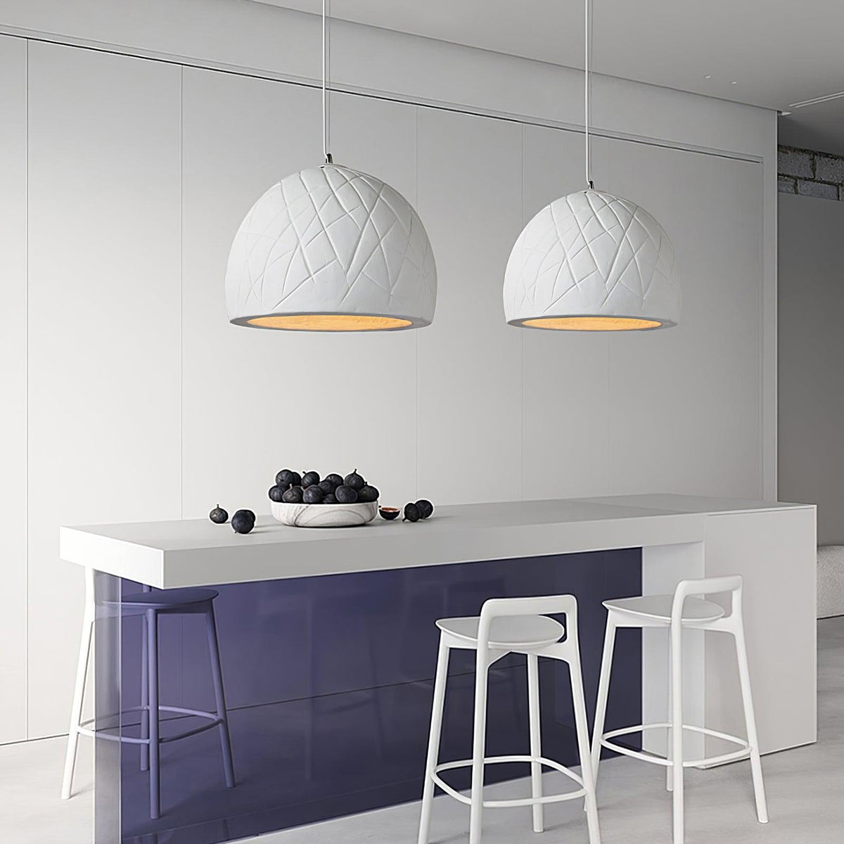 Malva Pendant Light – Sculptural White Clay LED Pendant for Modern Interiors