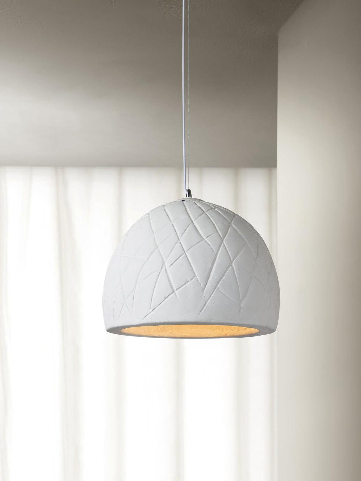 Malva Pendant Light – Sculptural White Clay LED Pendant for Modern Interiors
