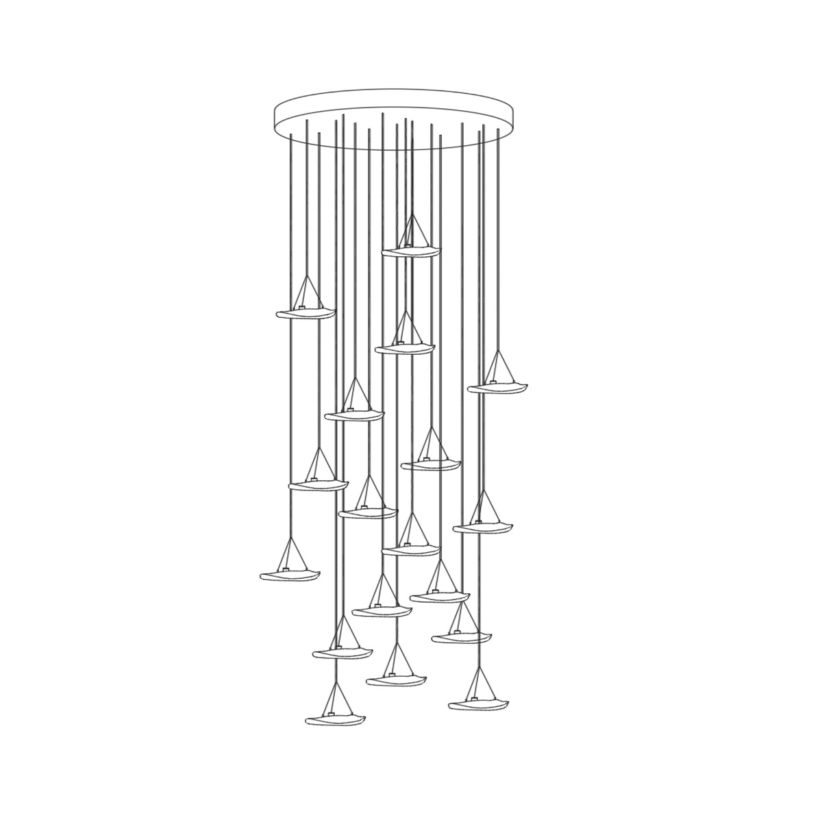 Manta Drift Modern Glass Chandelier for Dining Room and Living Space