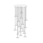 Manta Drift Modern Glass Chandelier for Dining Room and Living Space