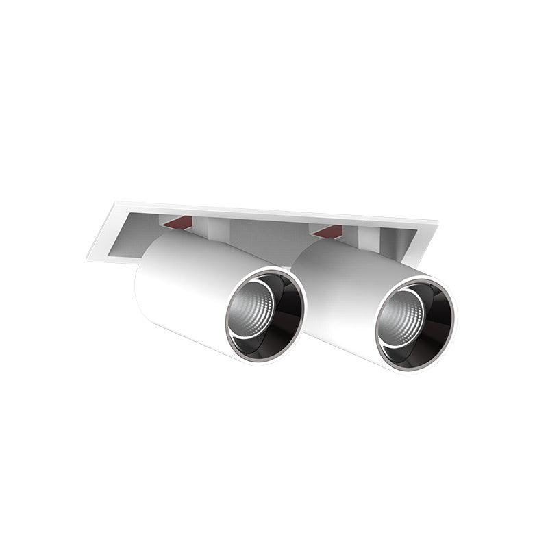 Adjustable Recessed LED Spotlight with Tiltable Cylinder Heads