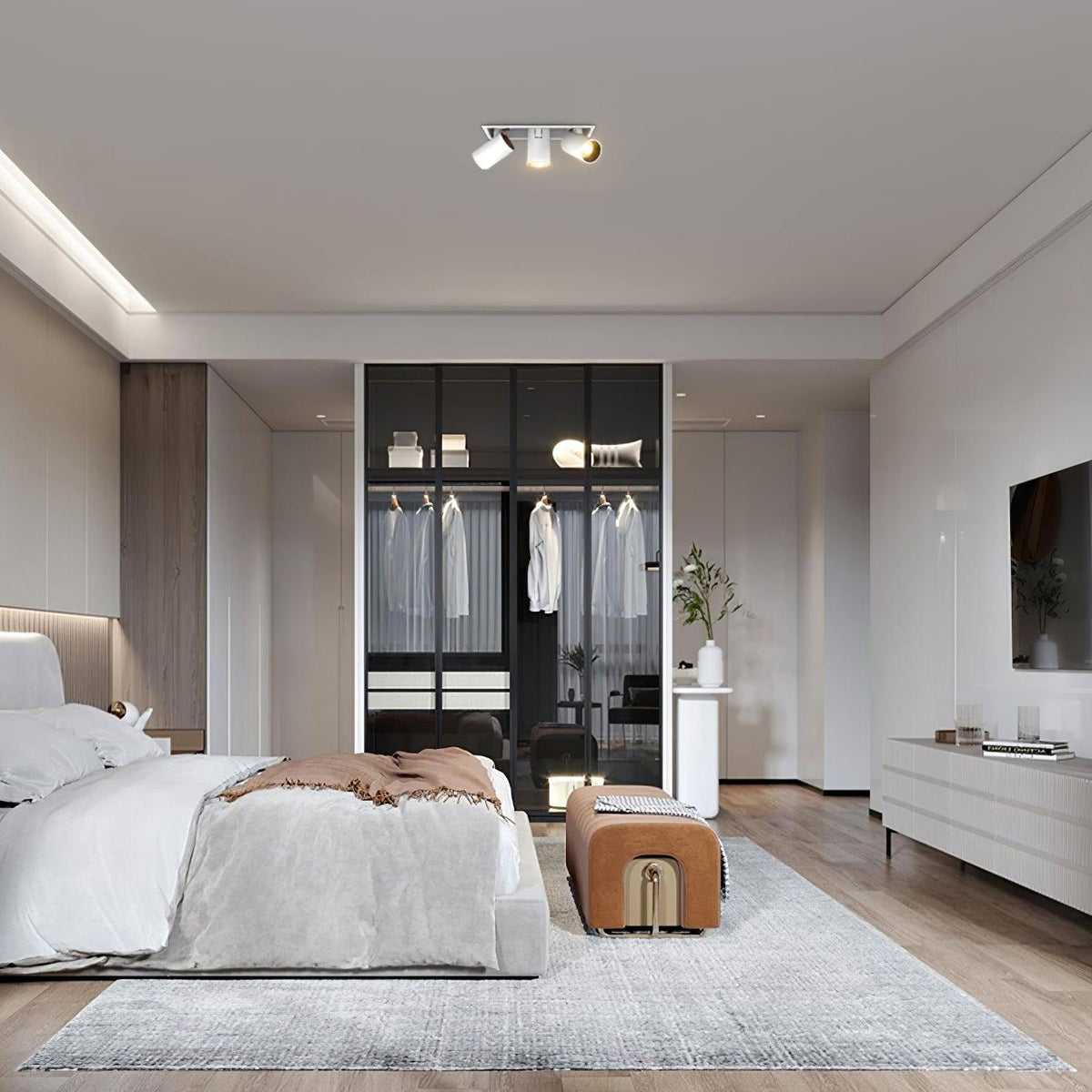 Adjustable Recessed LED Spotlight with Tiltable Cylinder Heads