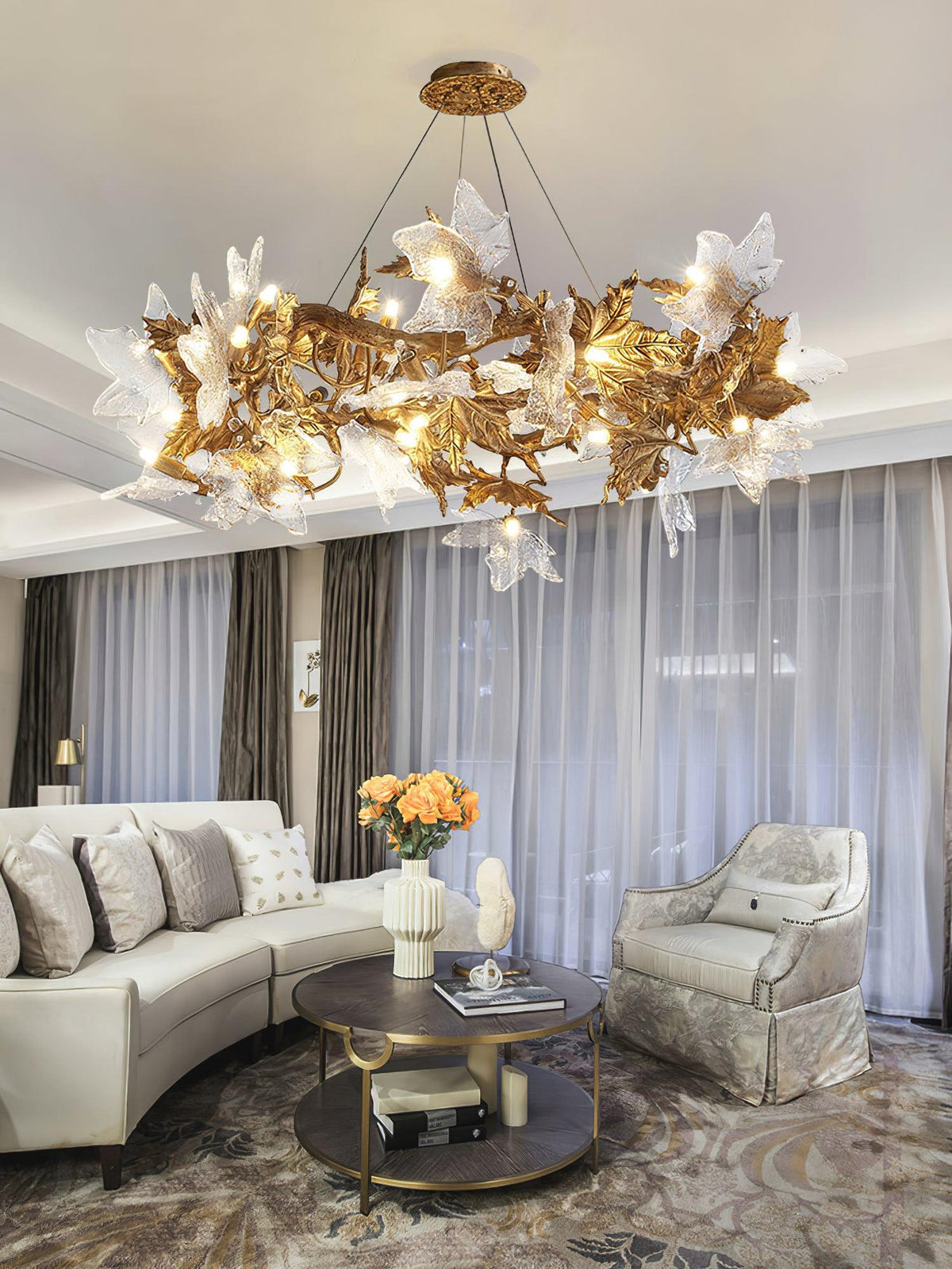 maple-leaf-brass-chandelier