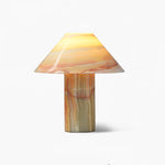 Marbelle Onyx Table Lamp – Hand-Carved Natural Stone Bedside Light