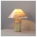 Marbelle Onyx Table Lamp – Hand-Carved Natural Stone Bedside Light