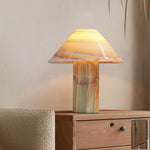 Marbelle Onyx Table Lamp – Hand-Carved Natural Stone Bedside Light