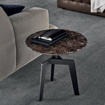 Sculptural Marble Accent Side Table with Metal Base for Modern Interiors