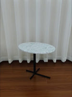 Sculptural Marble Accent Side Table with Metal Base for Modern Interiors