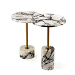 Marble Duo Side Table Set with Brass Accents for Modern Interiors