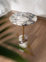Marble Duo Side Table Set with Brass Accents for Modern Interiors