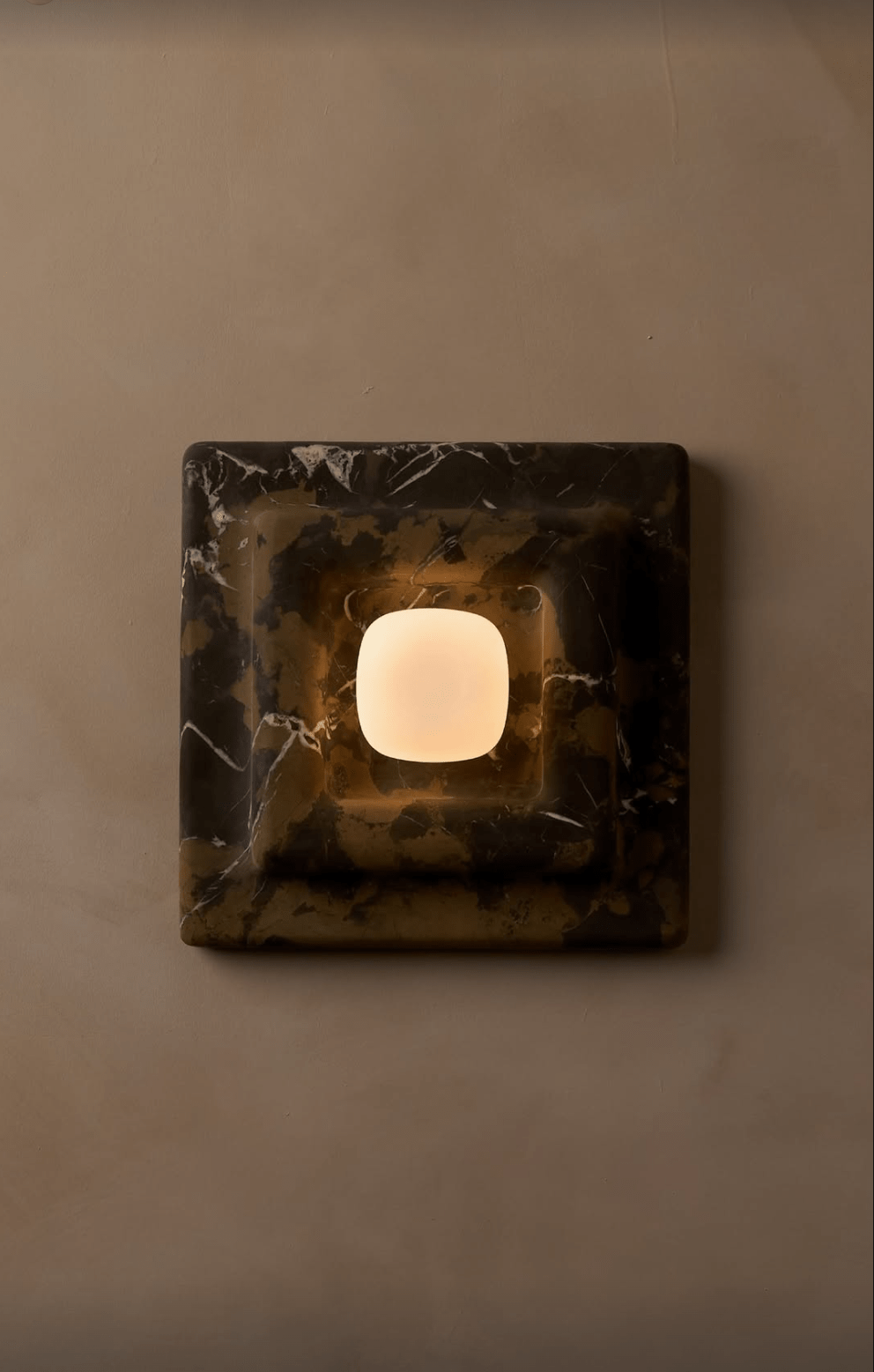 Marble Wall Sconce in Red and White Stone for Modern Interiors