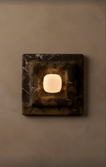 Marble Wall Sconce in Red and White Stone for Modern Interiors