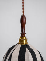 Marbre Stripe Pendant Light – Artisan Fabric Shade with Gold Accents