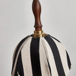 Marbre Stripe Pendant Light – Artisan Fabric Shade with Gold Accents