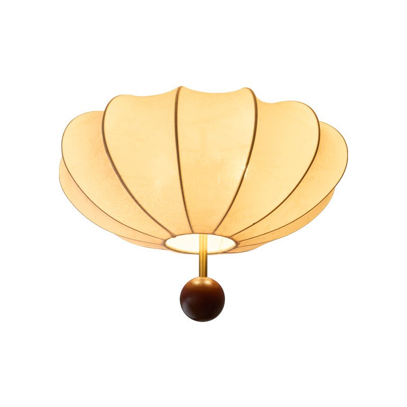 Marceline Fabric and Wood Flush Mount Ceiling Light with LED