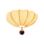 Marceline Fabric and Wood Flush Mount Ceiling Light with LED