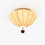 Marceline Fabric and Wood Flush Mount Ceiling Light with LED