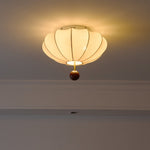 Marceline Fabric and Wood Flush Mount Ceiling Light with LED