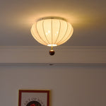 Marceline Fabric and Wood Flush Mount Ceiling Light with LED