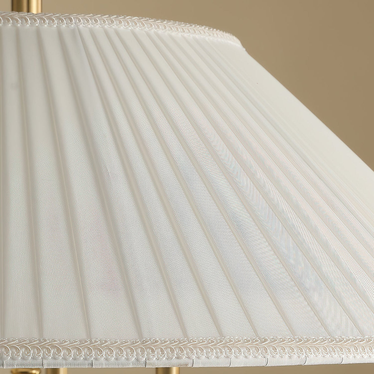 Marcellia Pleated Fabric Pendant Light with Wood Accent, Gold Finish