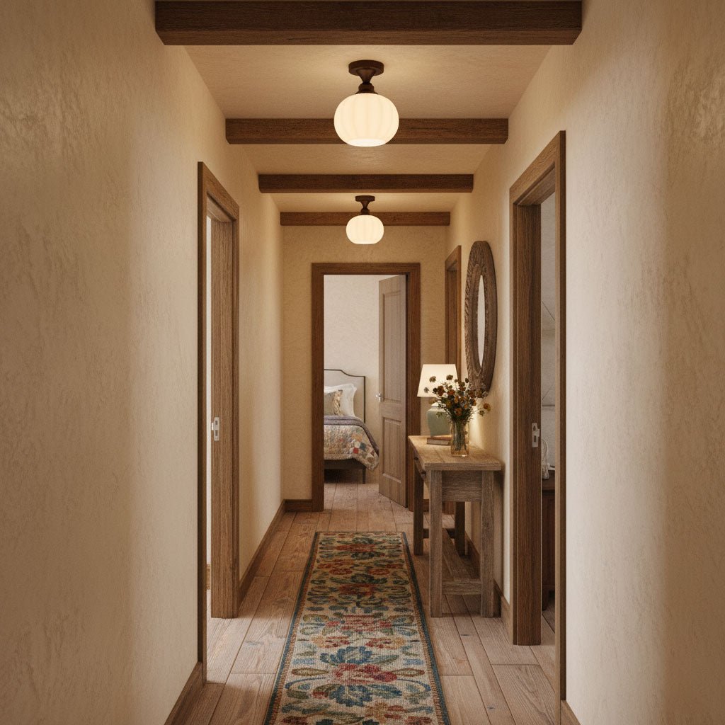 Marcellis Flush Mount Ceiling Light in Vintage Bronze and Glass