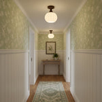 Marcellis Flush Mount Ceiling Light in Vintage Bronze and Glass