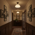Marcellis Flush Mount Ceiling Light in Vintage Bronze and Glass